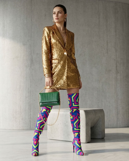 BYMANYC ® New York | Midtown Gold Sequin Blazer | Gold