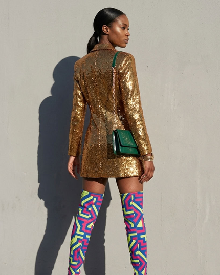 BYMANYC ® New York | Midtown Gold Sequin Blazer | Gold