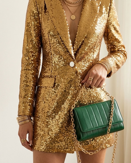 BYMANYC ® New York | Midtown Gold Sequin Blazer | Gold