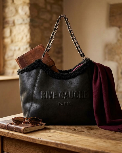 BIG cuddly shopper fur bag with cow pattern and firm handle in 3 colors 