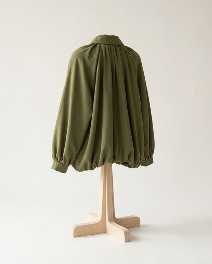 BYMANYC | Oversize-Blusenjacke mit Reissverschluss | Olivgrün