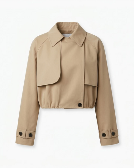 BYMANYC ® New York | Soho kurze Jacke im Trench-Stil | Khaki