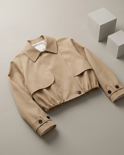 BYMANYC ® New York | Soho kurze Jacke im Trench-Stil | Khaki