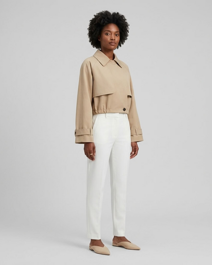 BYMANYC ® New York | Soho kurze Jacke im Trench-Stil | Khaki