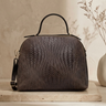 ZEEN | NOA Ledertasche mit geprägtem Flechtmuster | Braun