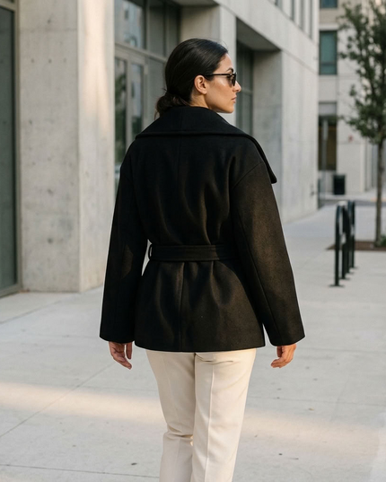 BYMANYC ® New York | Wollmischungs-Kurzmantel | Schwarz