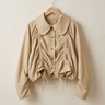 BYMANYC ® New York | SOHO kurze Jacke mit Bubikragen und Raffung | Sandbeige