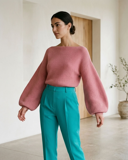 BYMANYC ® New York | NOMAD COUTURE Oversize-Strickpullover | Rosa