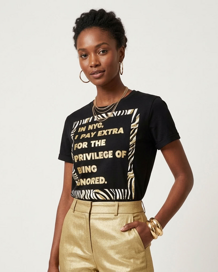BYMANYC ® New York | Being Ignored NYC T-Shirt mit Goldprint | Schwarz