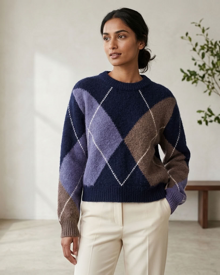 BYMANYC ® New York | SOHO Strickpullover mit Argyle-Muster | Multicolor