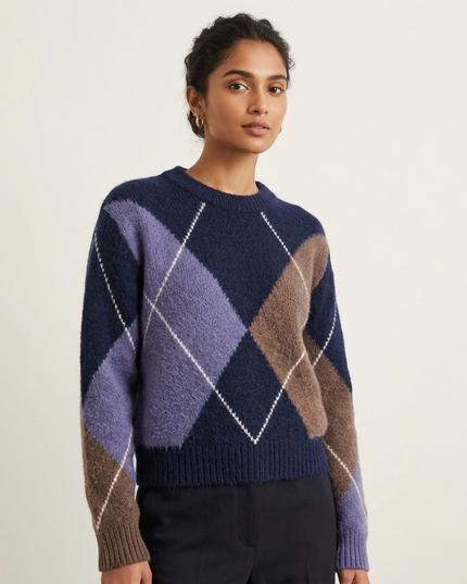 BYMANYC ® New York | SOHO Strickpullover mit Argyle-Muster | Multicolor