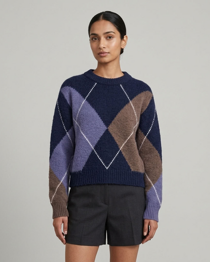 BYMANYC ® New York | SOHO Strickpullover mit Argyle-Muster | Multicolor