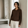 BYMANYC ® New York | Zweireihige Strickjacke | Schokoladenbraun