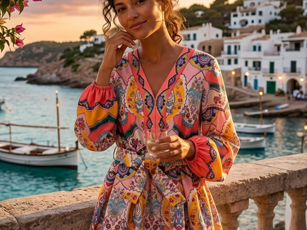 Damen Sommerkleid PLAYA D'EN BOSSA Multicolor – New Collection IBIZA