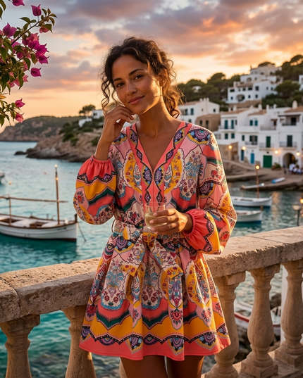Damen Sommerkleid PLAYA D'EN BOSSA Multicolor – New Collection IBIZA