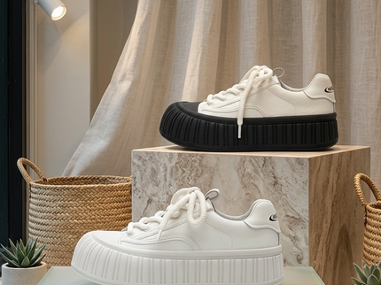 Masoomake Damen Platform Sneaker – Chunky Ribbed Sole Leder