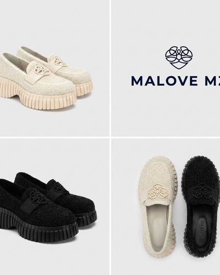 Paris Tweed Platform Loafers | Black / Ivory