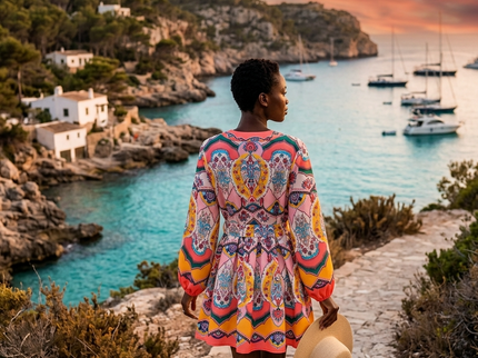 Damen Sommerkleid PLAYA D'EN BOSSA Multicolor – New Collection IBIZA