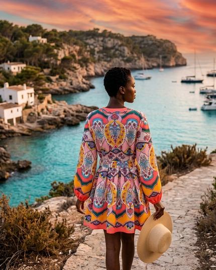 Damen Sommerkleid PLAYA D'EN BOSSA Multicolor – New Collection IBIZA