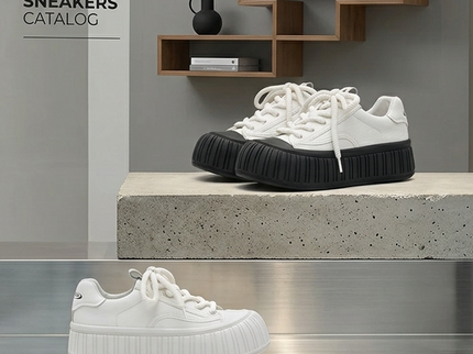 Masoomake Damen Platform Sneaker – Chunky Ribbed Sole Leder