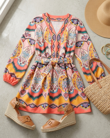 Damen Sommerkleid PLAYA D'EN BOSSA Multicolor – New Collection IBIZA