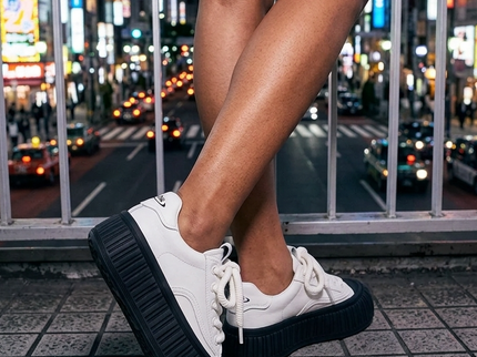 Masoomake Damen Platform Sneaker – Chunky Ribbed Sole Leder