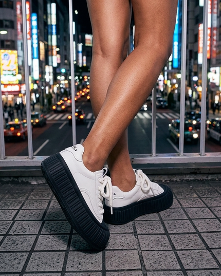 Masoomake Damen Platform Sneaker – Chunky Ribbed Sole Leder