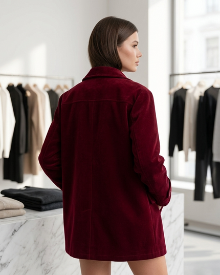 💟 UPPER EAST SIDE Vintage Velvet Jacke | Wine Red