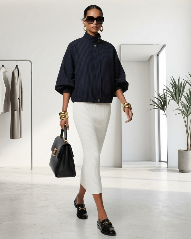 5TH AVENUE Damen Eco-Jacke | Black | NYFW New Collection