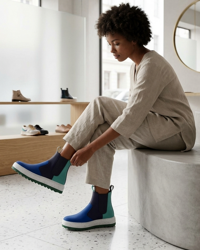 BYMANYC Hudson Stroll | Vegan Chelsea Boots Unisex | Azul