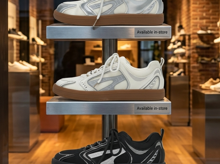 Damen Flache Technical Mesh Tokyo Sneakers – Graphic Panel Trainer