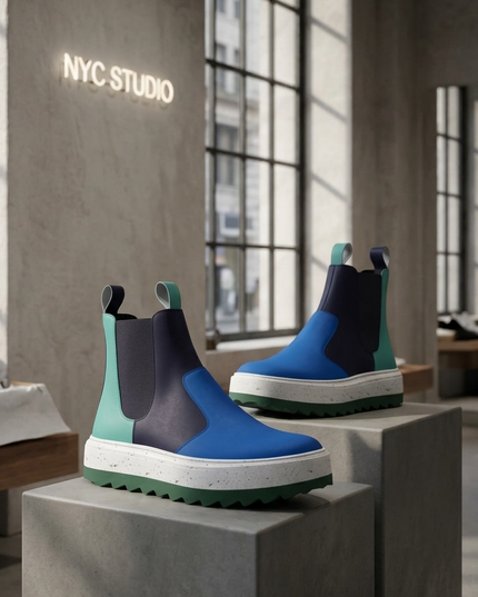 BYMANYC Hudson Stroll | Vegan Chelsea Boots Unisex | Azul