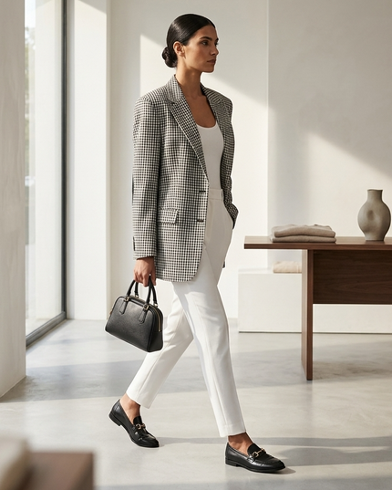 FINANCIAL DISTRICT Damen Blazer | Black White | COUTURE in NY