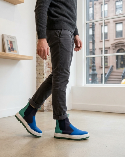 BYMANYC Hudson Stroll | Vegan Chelsea Boots Unisex | Azul
