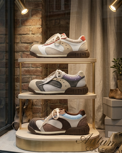 Masoomake Damen Platform Sneaker – Star Chunky Toe Kawaii Style