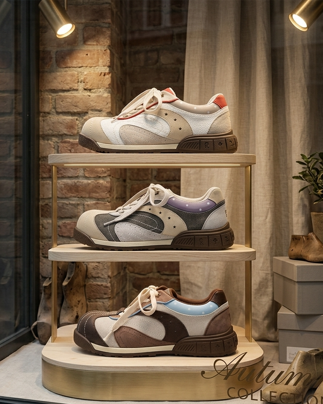 Masoomake Damen Platform Sneaker – Star Chunky Toe Kawaii Style