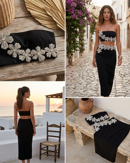 CALA MASTELLET Damen Matching Set | Black | Sommer in IBIZA