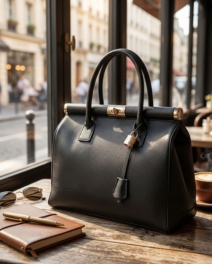 ZEEN | NORA Schwarz | Dollaro-Ledertasche | Made in Italy