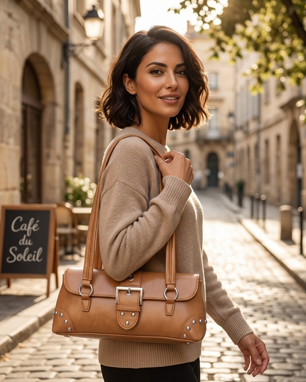 Sac à bandoulière en métal clouté pour femme - CHELSEA - BYMANYC ® New York