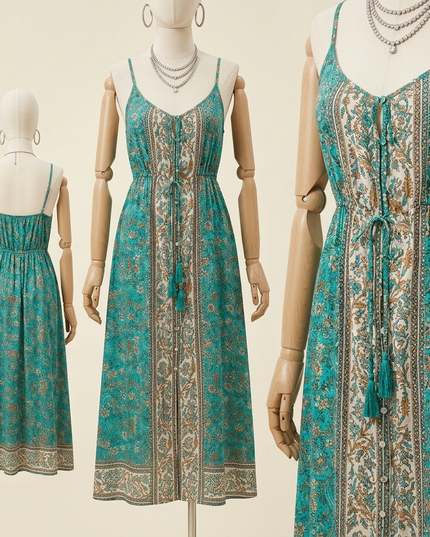 Damen Sommerkleid SUMMER COMO Green – New Collection ITALY