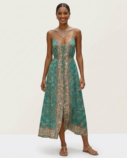 Damen Sommerkleid SUMMER COMO Green – New Collection ITALY