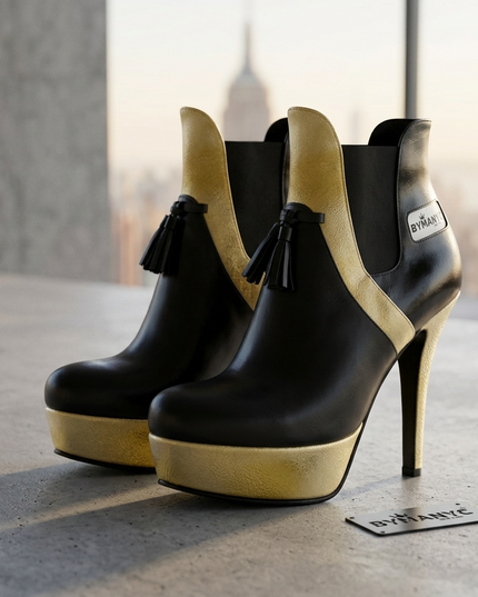 Limited Edition Vegan Over-the-Knee Boots BYMANYC® New York Skyline Black 
