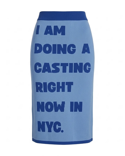 BYMANYC ® New York | GARMENT DISTRICT CASHMERE-Bleistiftrock | Himmelblau/Königsblau