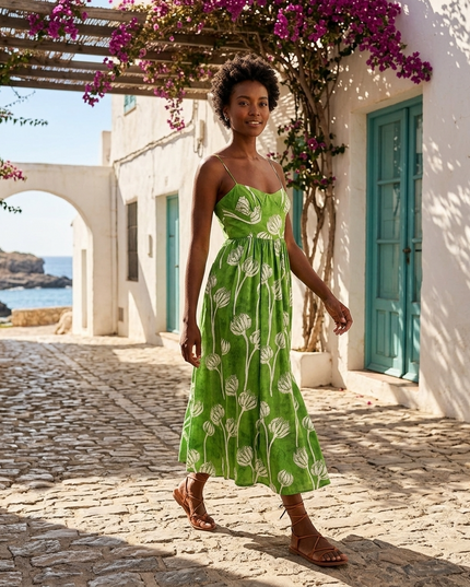 Damen Sommerkleid ES VEDRÀ Green – New Collection IBIZA