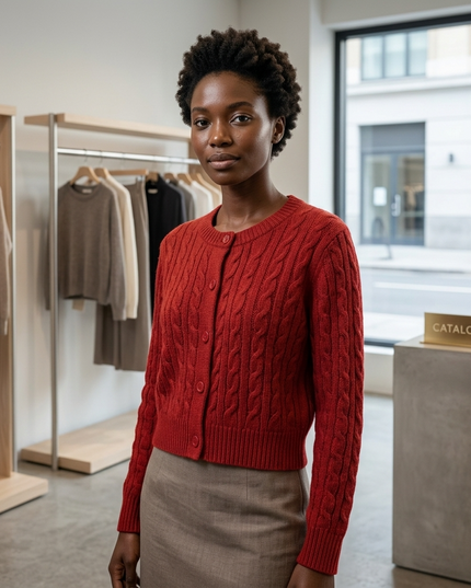 💟  GREENWICH Knit Cardigan | Red | NYFW New Collection