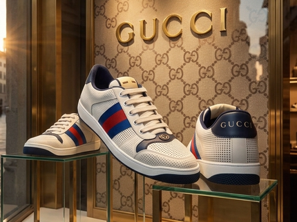 GUCCI Screener Leder Sneakers Weiss