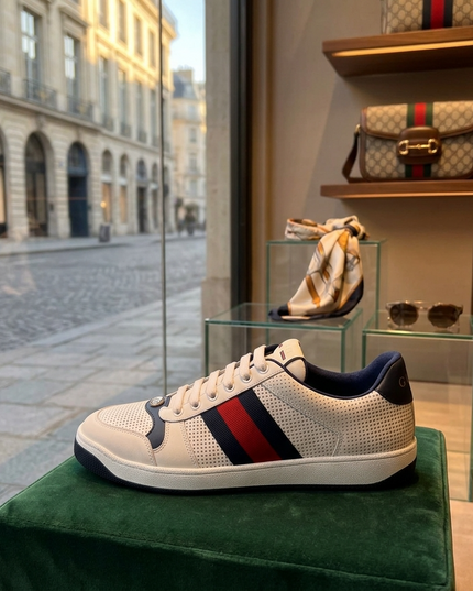 GUCCI Screener Leder Sneakers Weiss