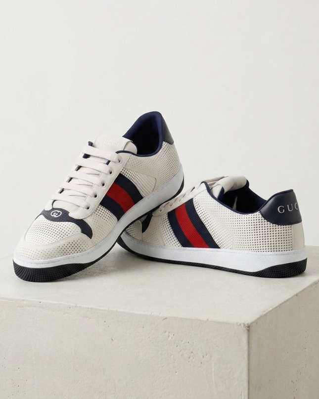 GUCCI Screener Leder Sneakers Weiss