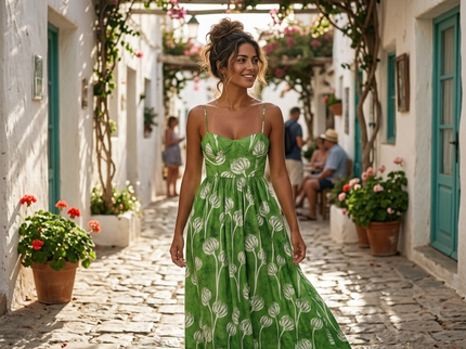 Damen Sommerkleid ES VEDRÀ Green – New Collection IBIZA
