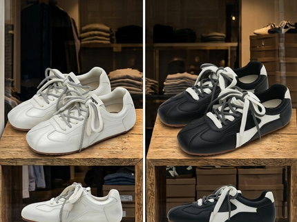 Damen Dual Lace GAT Flache Tokyo Sneakers – Retro Minimalist Trainer